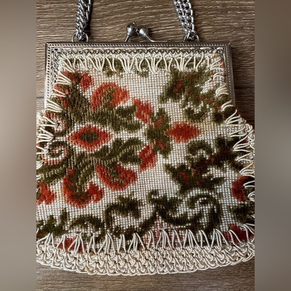 VINTAGE Mister Simon Ernest Floral Tapestry Clasp Purse Made in ITALY 40s 50s - Picture 4 of 15